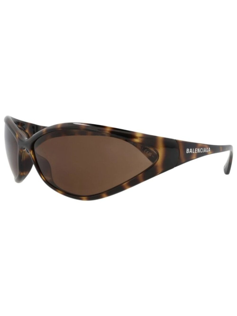 New Balenciaga Women's Sunglasses Shield Wrap Bio Injection Frame Unisex Havana